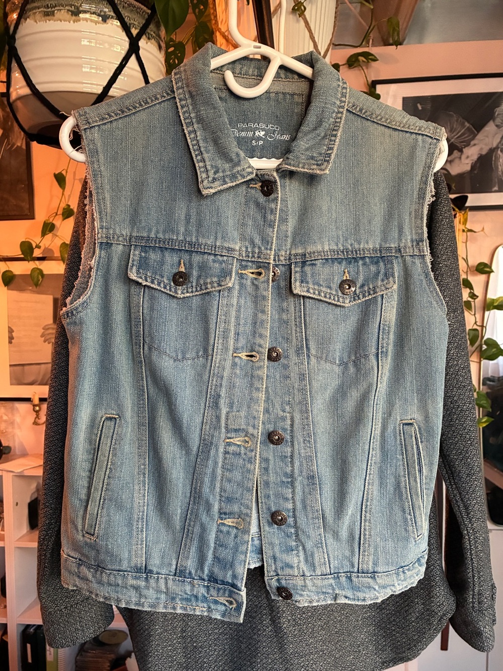 Denim Vest Jacket - Light Blue Sleeveless Trucker